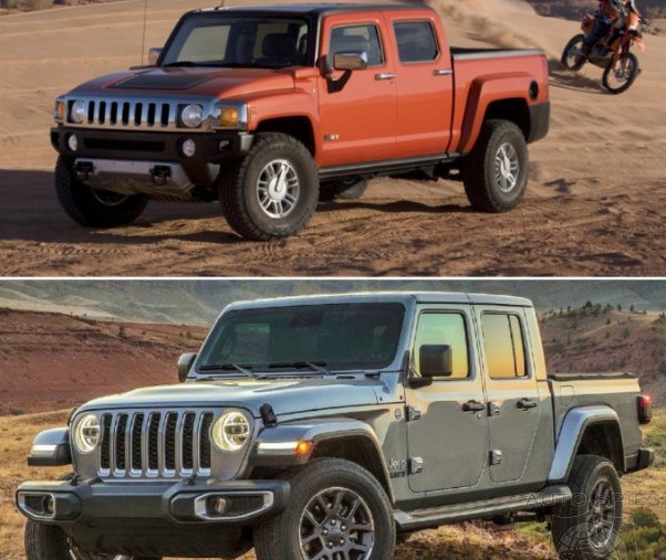 A Hummer H3T Compared to a Jeep Gladiator