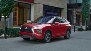 The 2022 Mitsubishi Eclipse Cross parked on an urban street