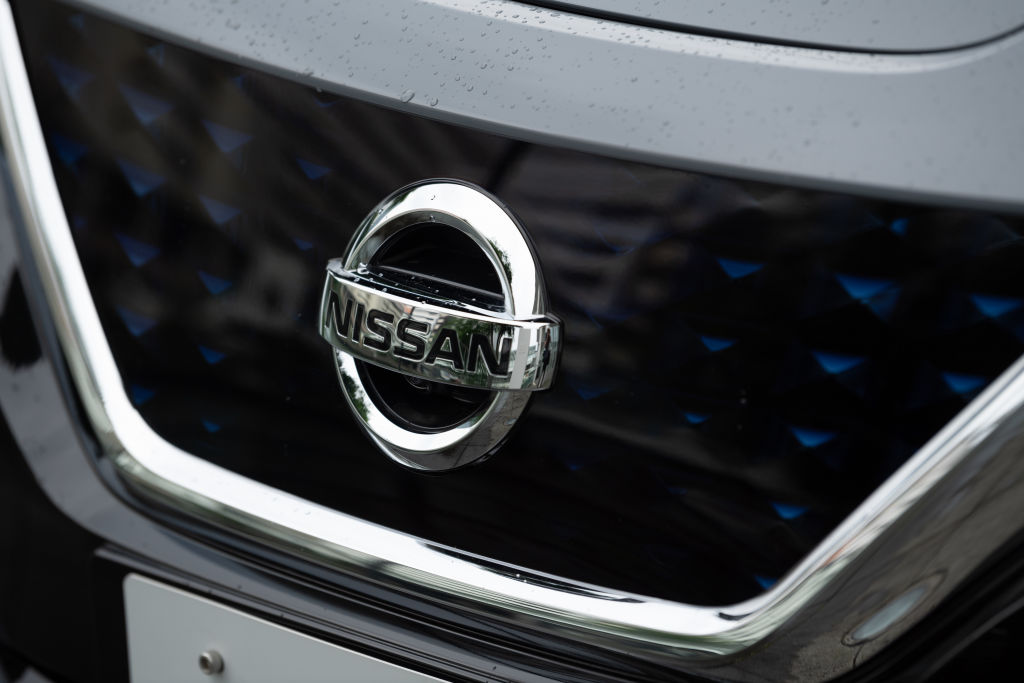 A close up view of the Nissan Leaf front grille