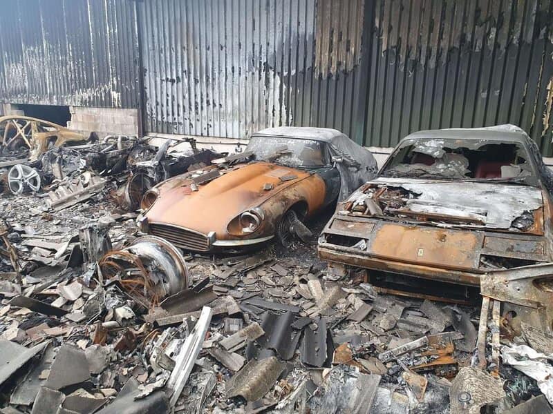 An image of a destroyed car collection.