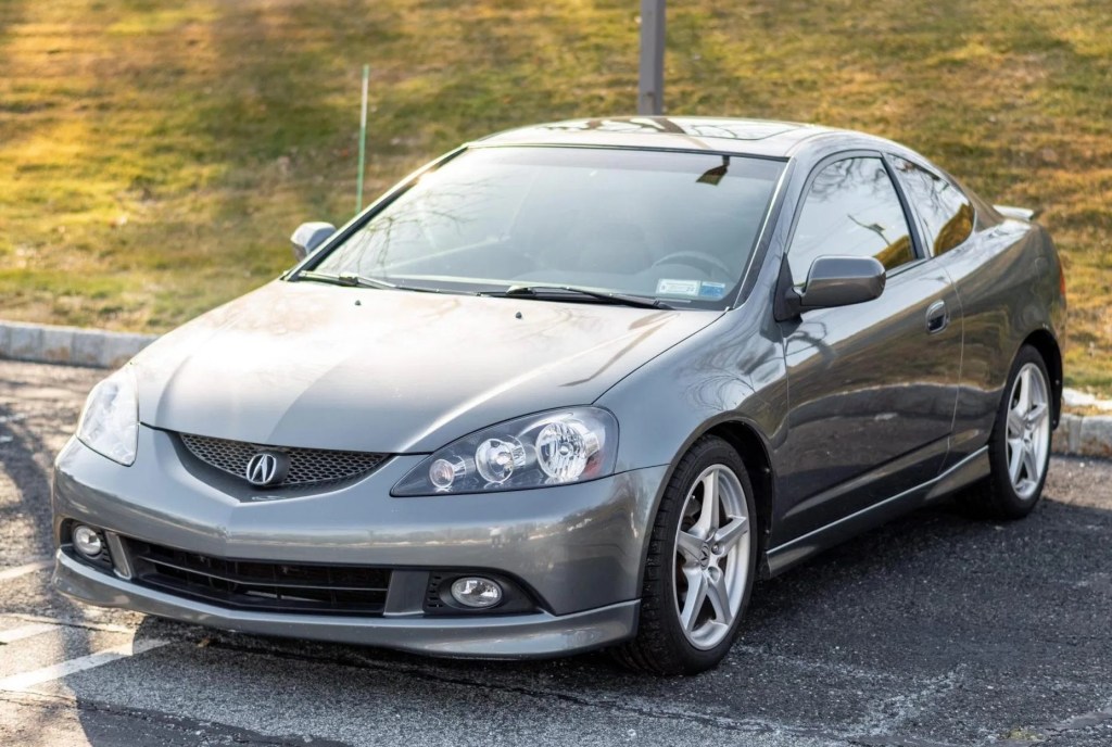 A gray 2005 Acura RSX Type S in a sunny parking lot