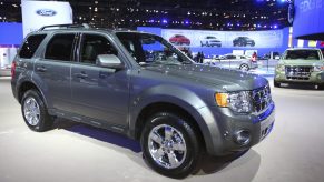 A 2011 Ford Escape compact SUV on display at an auto show