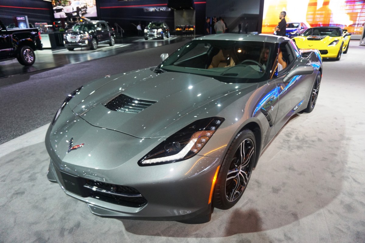 A Chevy Corvette on display at an auto show in 2015