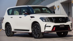 The 2015 Nissan Patrol Nismo parked on display