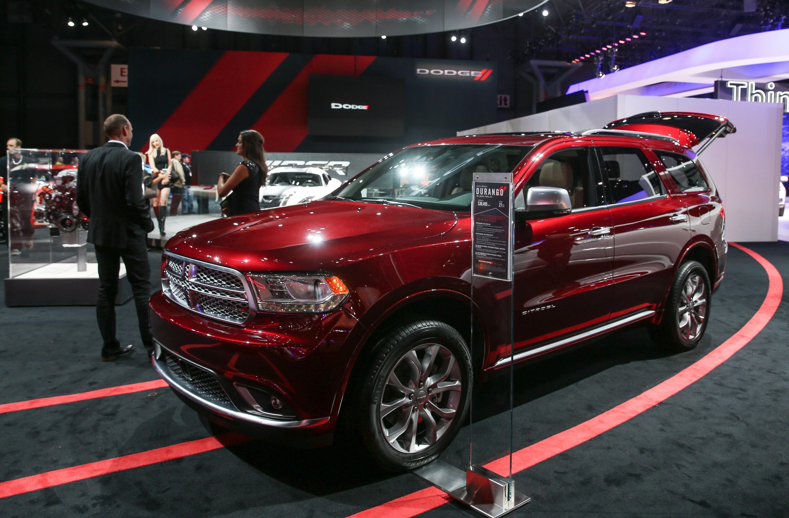 A Dodge Durango on display at an auto show