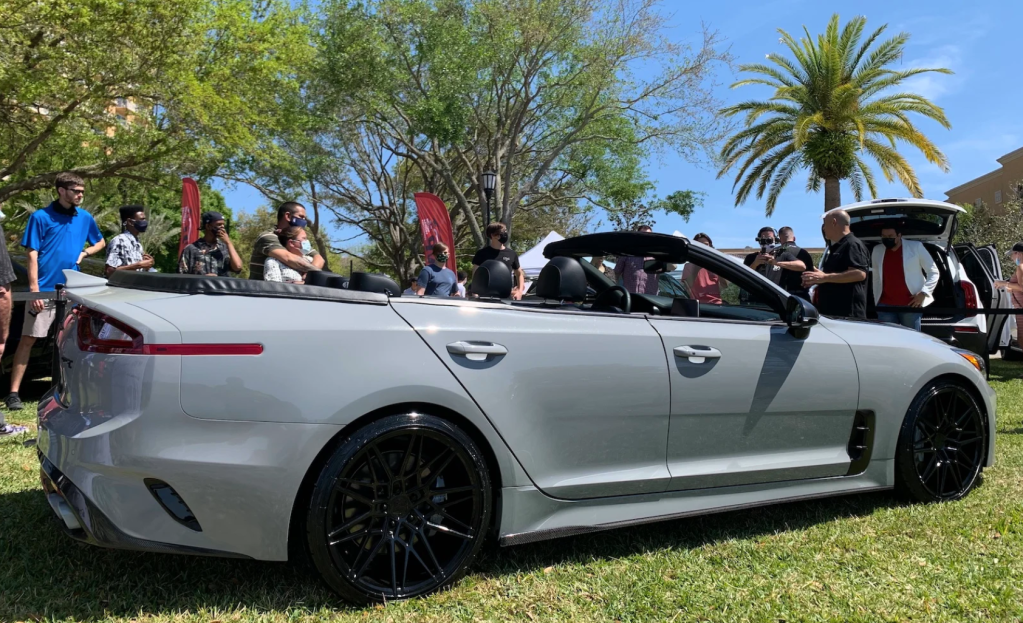 2020 Kia Stinger convertible one-off rear 3/4 view