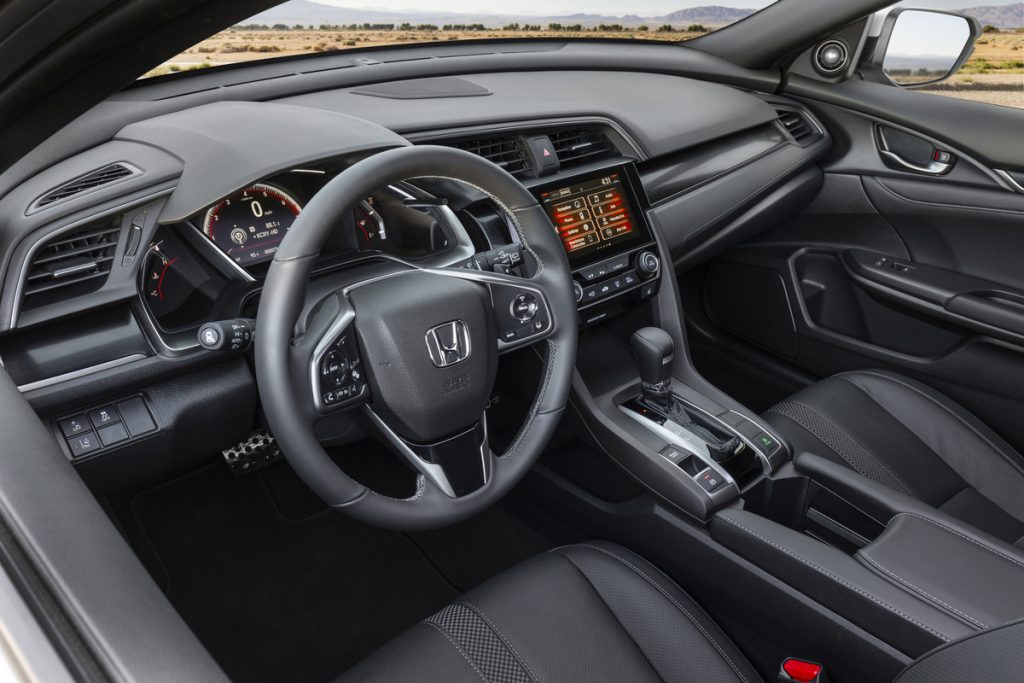 An interior shot of the 2021 Honda Civic Hatchback Sport Touring