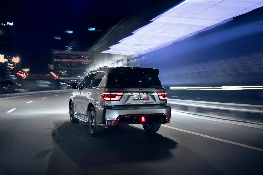 An image of a 2021 Nissan Patrol Nismo out on the road.