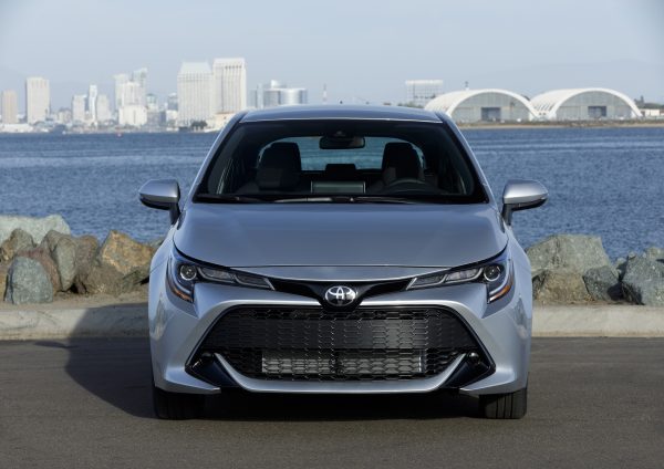 A front view of the 2021 Toyota Corolla hatchback