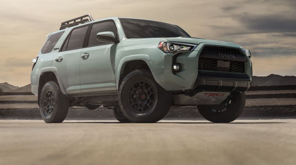 The 2021 Toyota 4Runner TRD parked in sand