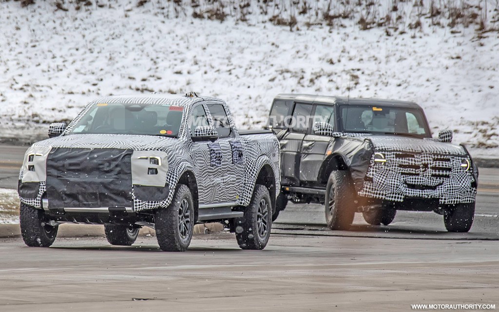 2022 Ford Ranger Raptor and Ford Bronco Warthog Spy Shots