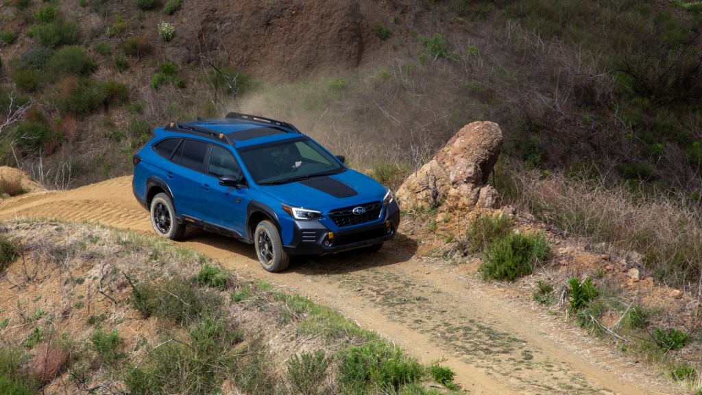 The 2022 Subaru Outback Wilderness off-roading in dirt