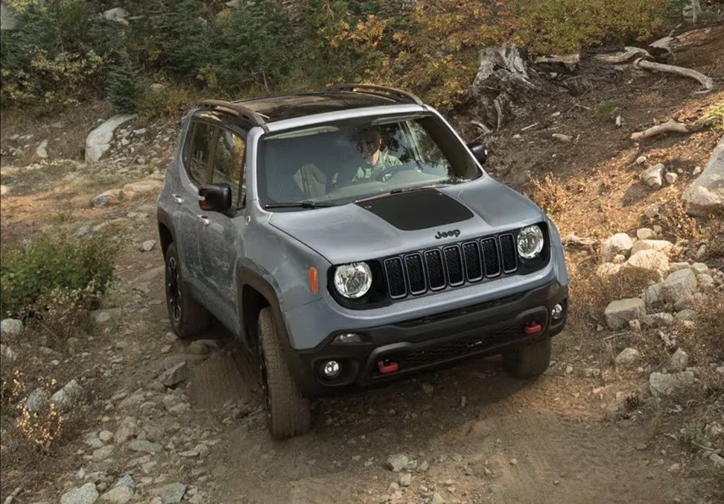 The 2023 Jeep Renegade off-roading in the mud