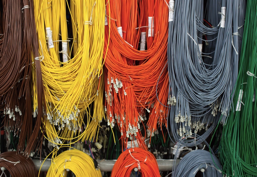 wires like these various colored wire at an assembly plant are often the culprit of common electrical problems
