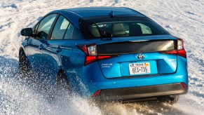 An all-wheel drive Toyota Prius in the snow