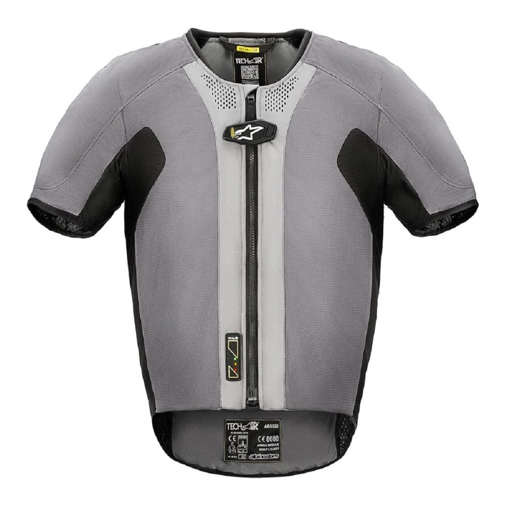 A gray Alpinestars Tech-Air 5 airbag vest