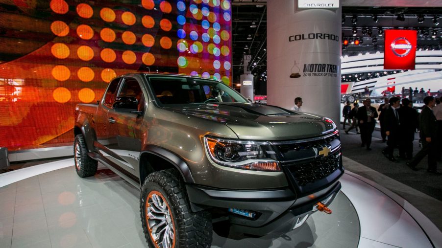 A Chevy Colorado displayed at an auto show