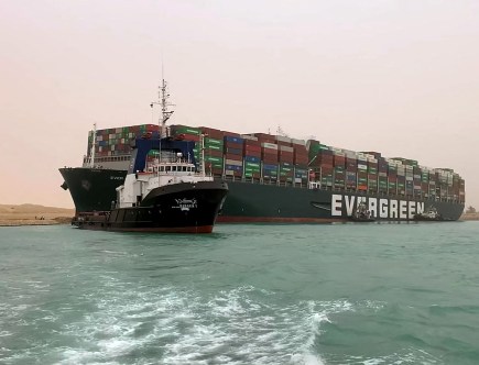 There’s a Cargo Ship the Size of the Empire State Building Stuck in the Suez Canal and It’s Causing a Serious Traffic Jam