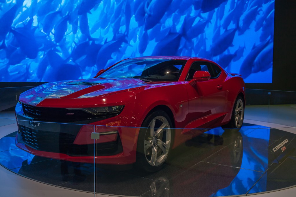 The New 2019 CAMARO SS car is presented during the International Motor Show Bogota 2018