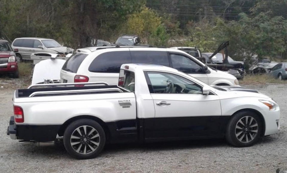 Mashup between a Nissan Altima and a Ford Ranger pickup bed