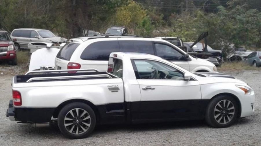 Mashup between a Nissan Altima and a Ford Ranger pickup bed