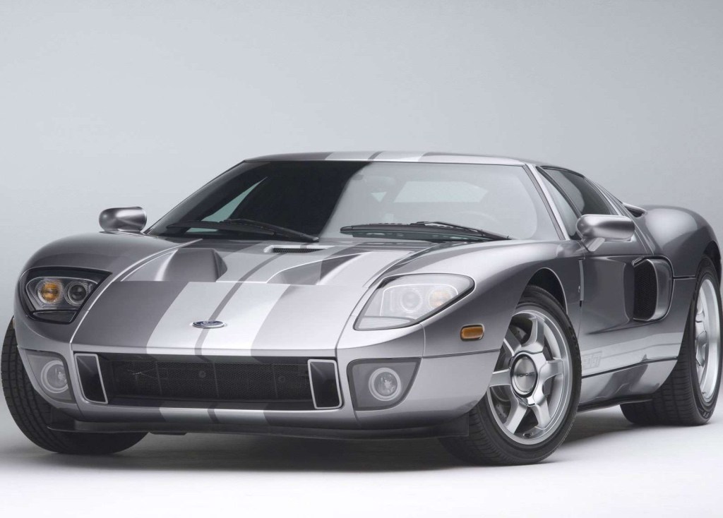 An image of a Ford GT parked inside of a studio.