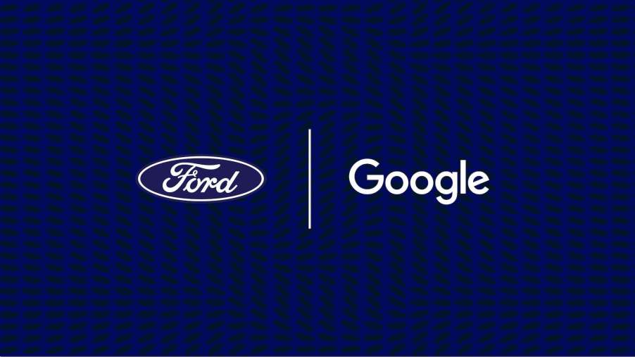Ford and Google logos on a blue background