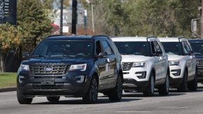 Ford SUV leaving the factory