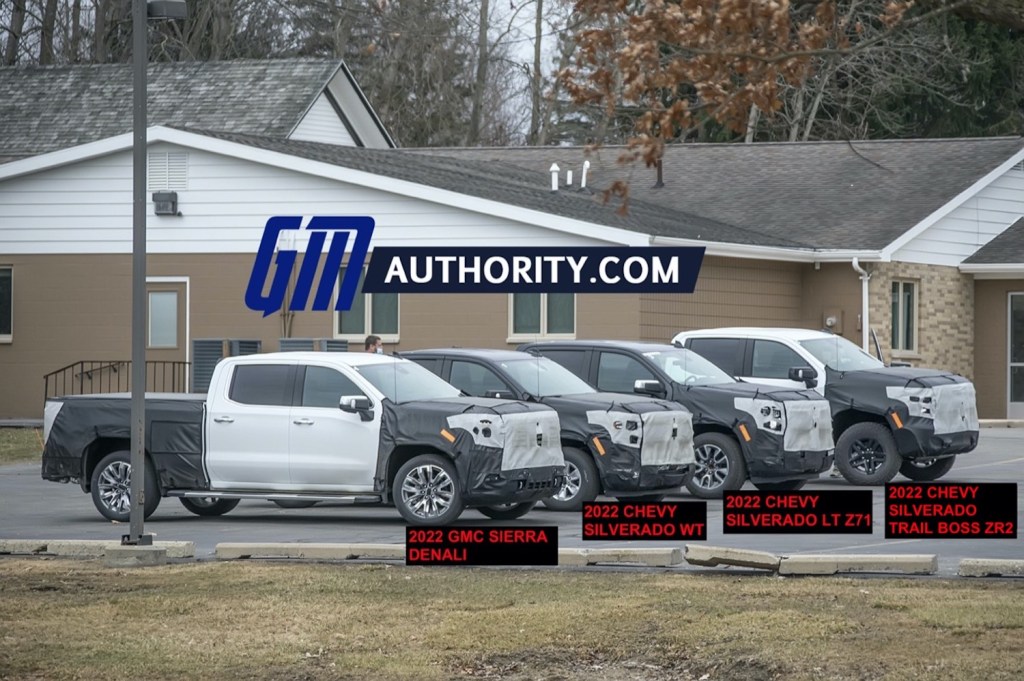 Four GM pickup truck prototypes were spied by GM Authority wearing camouflage 