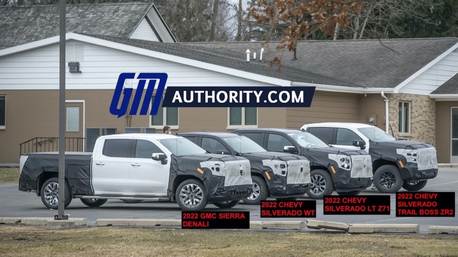Four GM pickup truck prototypes were spied by GM Authority wearing camouflage