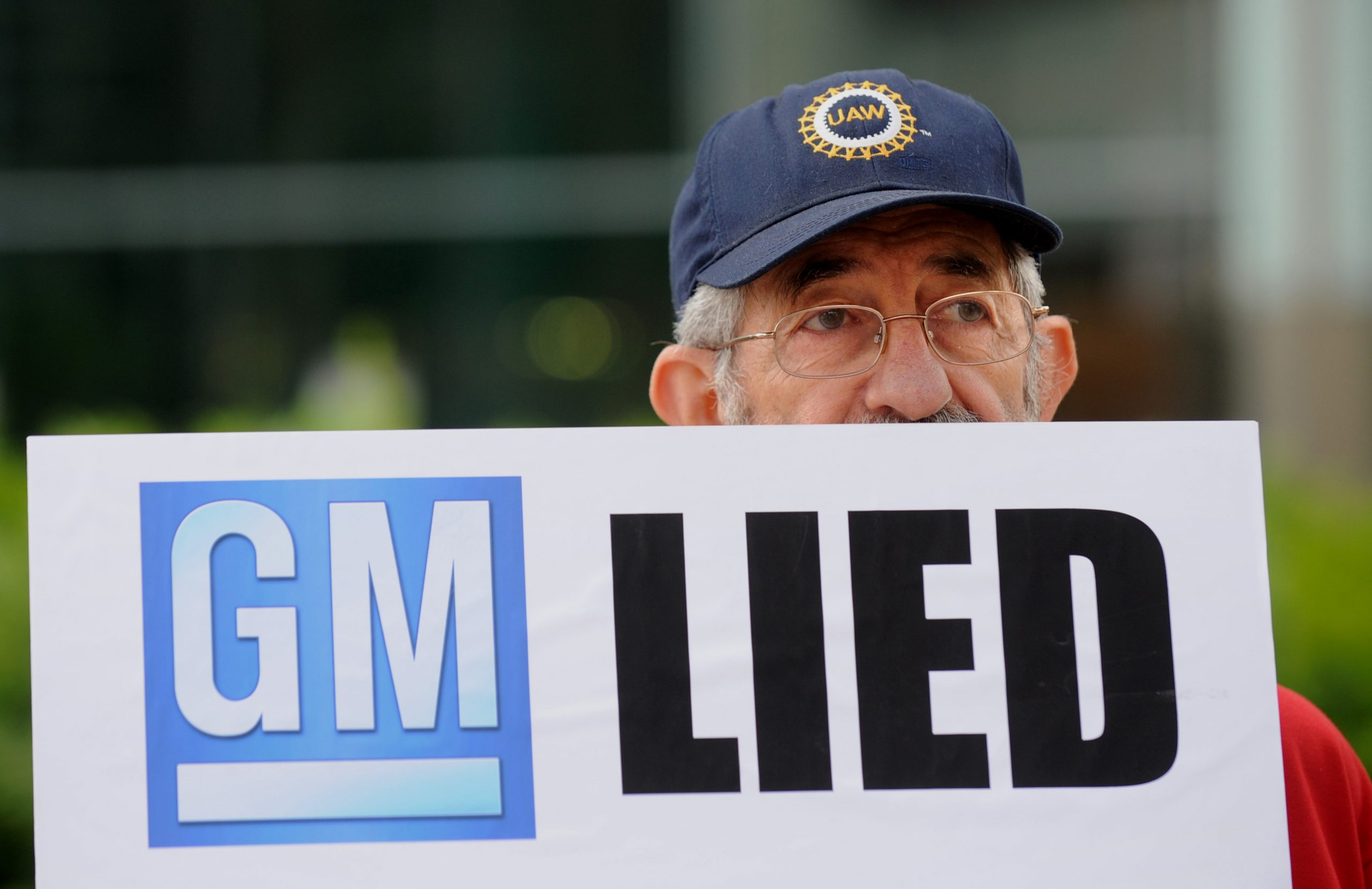 A victim in the GM recall cases outside of the office