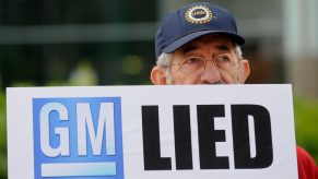 A victim in the GM recall cases outside of the office