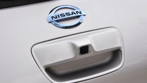 An image of a physical backup camera on a car.