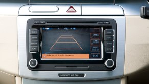 An image of a screen showing a backup camera.