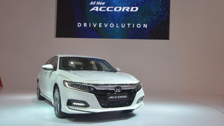 A Honda Accord displayed at the Convention Exhibition during the Motor Show
