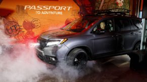 A Honda Motor Co. Passport sport utility vehicle (SUV) is unveiled during a reveal event in Los Angeles, California, U.S., on Tuesday, Nov. 27, 2018