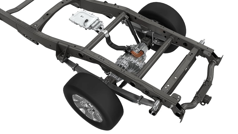 Magna eBeam EV axle in chassis