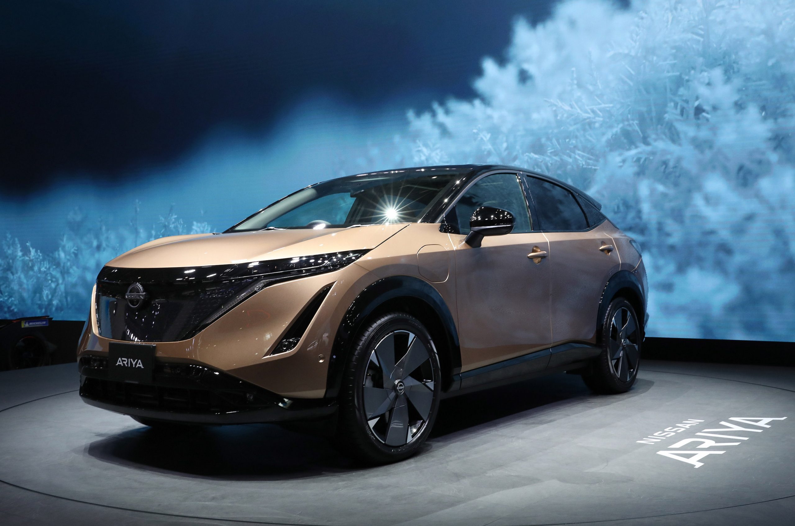 A Nissan Ariya electric car is on display during 2020 Beijing International Automotive Exhibition