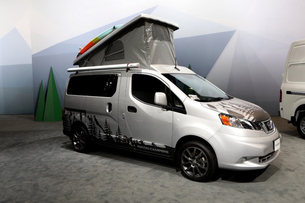 A Nissan camper van on display