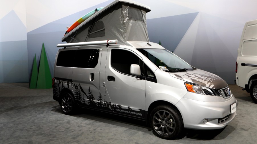 A Nissan camper van on display