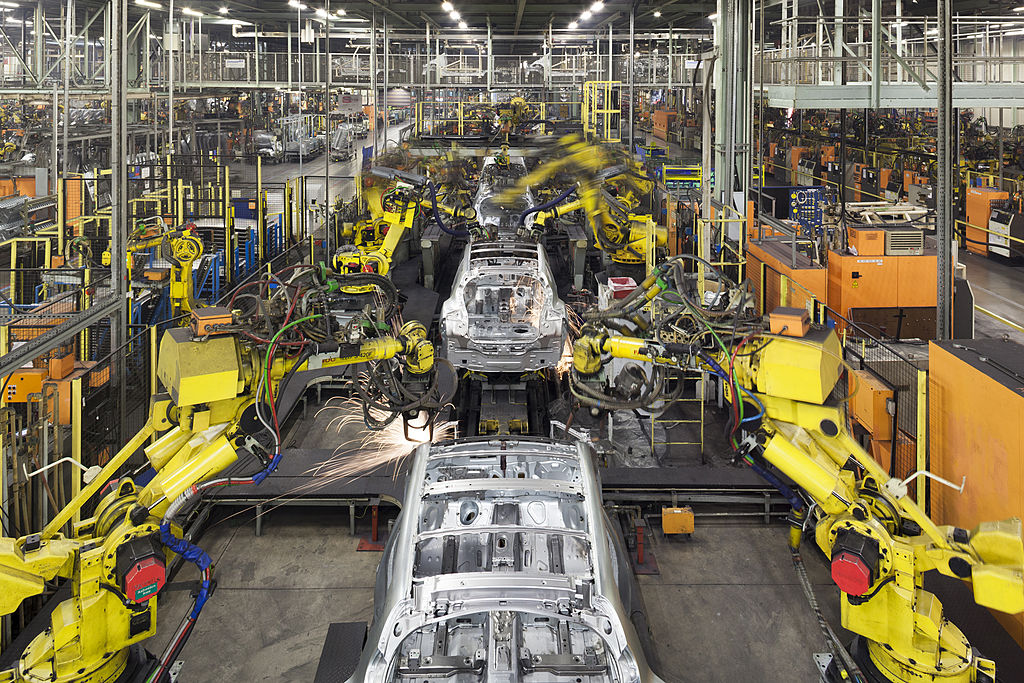 Nissan vehicles in the assembly line at a Nissan plant