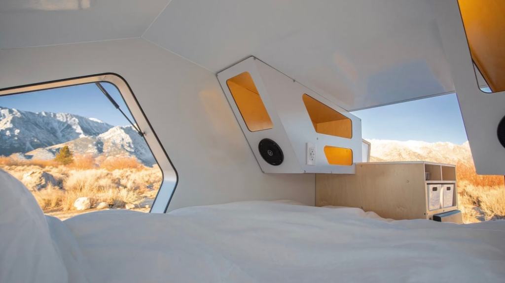 Polydrops teardrop camping trailer interior
