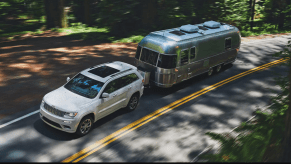 2021 Jeep Grand Cherokee towing an airstream trailer
