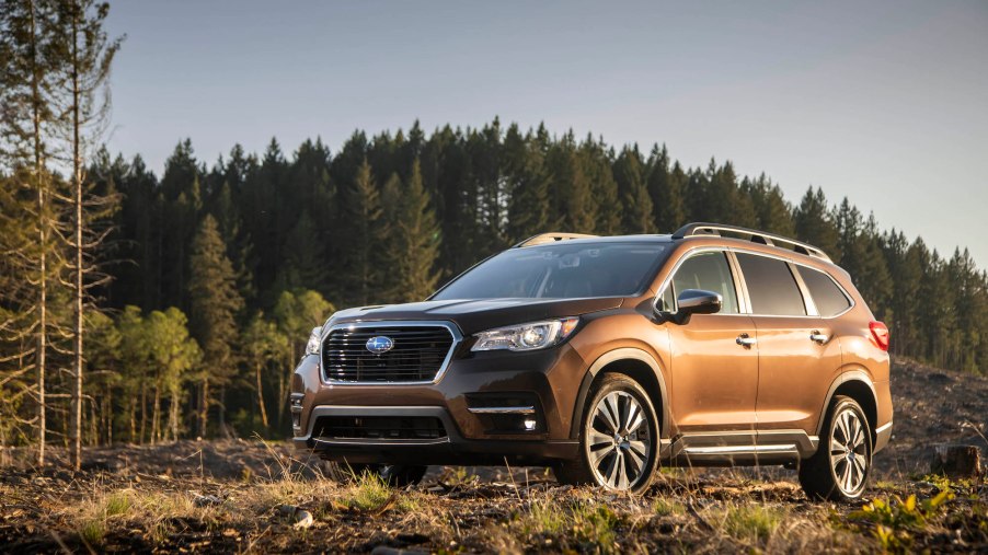 EyeSight comes on Subaru models such as the Ascent Touring trim, shown here with brown exterior paint