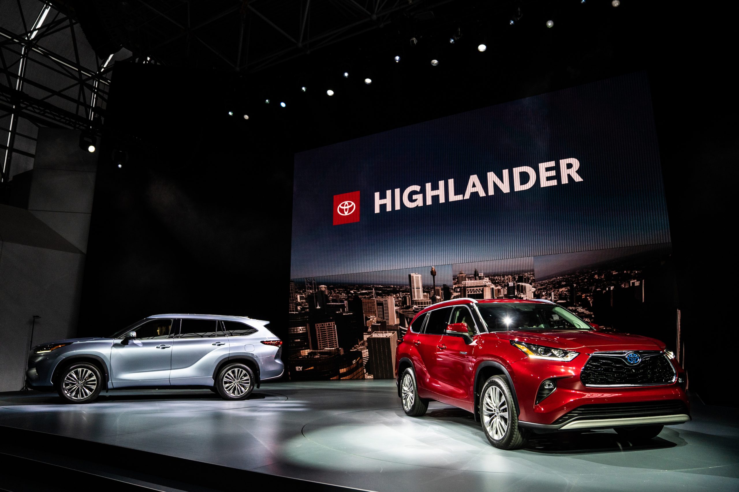 Toyota Motor Corp. Highlander sports utility vehicles (SUV) are displayed during the 2019 New York International Auto Show