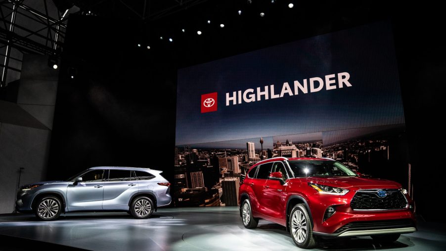 Toyota Motor Corp. Highlander sports utility vehicles (SUV) are displayed during the 2019 New York International Auto Show