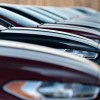 A row of 2014 Ford Fusion vehicles sit on a car sales lot at Uftring Ford in East Peoria, Illinois, on Saturday, November 30, 2013