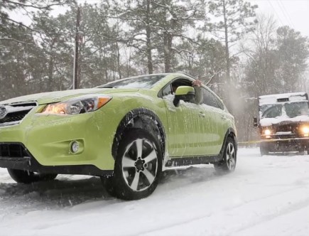 Watch This Subaru Crosstrek Hybrid Tow Cars and a Delivery Truck in the Snow
