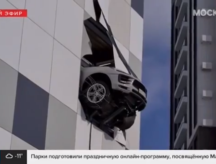 Denis Kazionov’s Porsche Macan Crashed Through a Building and Nearly Plummeted to the Ground