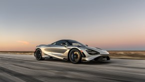 An image of a McLaren 765LT out on a private track.